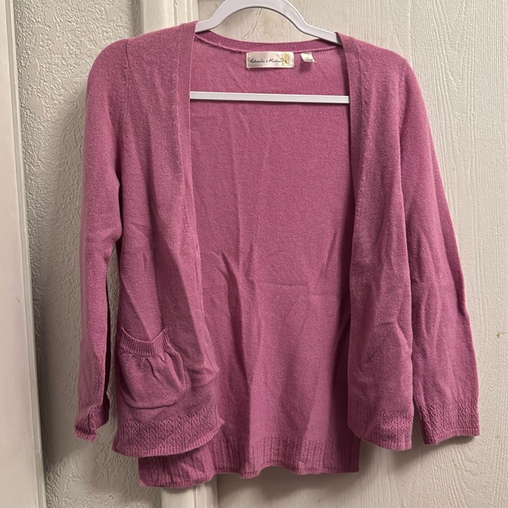 Charlie & Robin Anthropologie Women’s Small Pink Cashmere Cardigan
